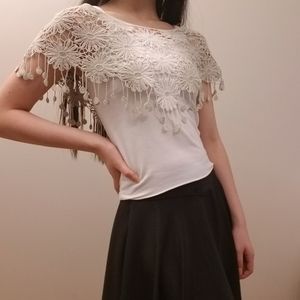 Angelic Eyes Flower Patterned Crop Top